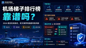 机场梯子排行榜靠谱吗特色图，展示 2026 年稳定机场排名判断标准、软文榜单套路、晚高峰表现、节点稳定性和新手避坑建议。