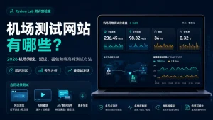 机场测试网站有哪些特色图，展示 2026 年机场测速、延迟测试、丢包分析、下载速度、上传速度、晚高峰测试和 YouTube、ChatGPT 等真实场景测试方法。